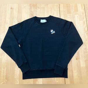 MAISON KITSUNE Paris NWOT Women’s Black Sweatshirt. Size: XS. 100% cotton